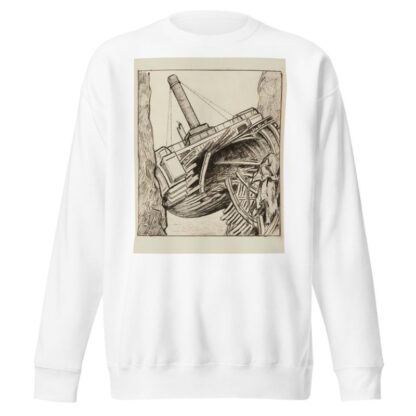 La Durande entre les rochers Douvres – dessin pour le cul-de-lampe de la table des matières et des gravures by Achille Granchi-Taylor Sweatshirt