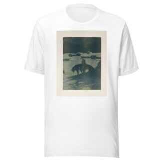 The lumber camp at night by Frederic Remington T-Shirt