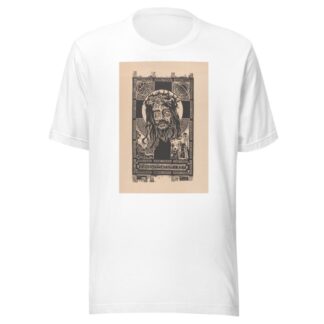 Hoofd van Christus met doornkrans voor een kruis, aanbeden door een man en vrouw by Huib Luns T-Shirt