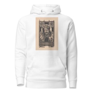 Hoofd van Christus met doornkrans voor een kruis, aanbeden door een man en vrouw by Huib Luns Hoodie