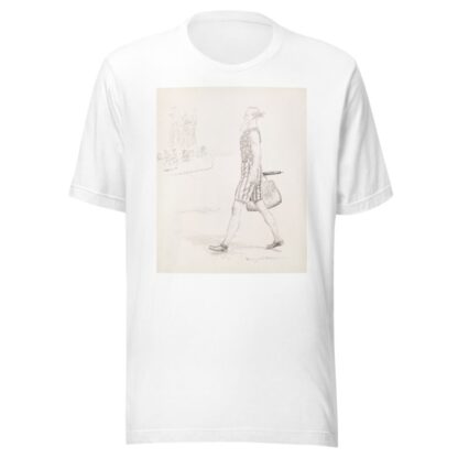 Uncle Sam in a bathing suit walks along a beach by Homer Davenport T-Shirt
