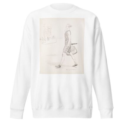 Uncle Sam in a bathing suit walks along a beach by Homer Davenport Sweatshirt
