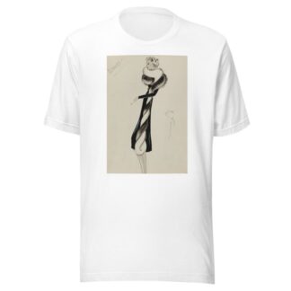 Redingote noire avec torsade de fourrure noire et blanche en bordure by M. P. Leven T-Shirt