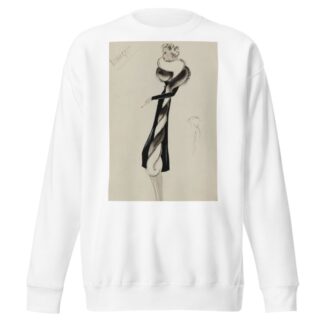 Redingote noire avec torsade de fourrure noire et blanche en bordure by M. P. Leven Sweatshirt
