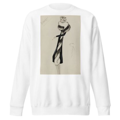 Redingote noire avec torsade de fourrure noire et blanche en bordure by M. P. Leven Sweatshirt