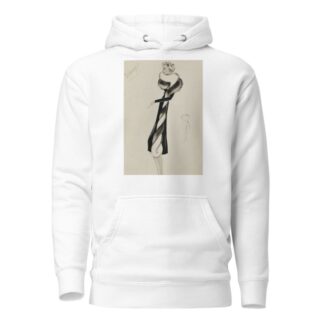 Redingote noire avec torsade de fourrure noire et blanche en bordure by M. P. Leven Hoodie