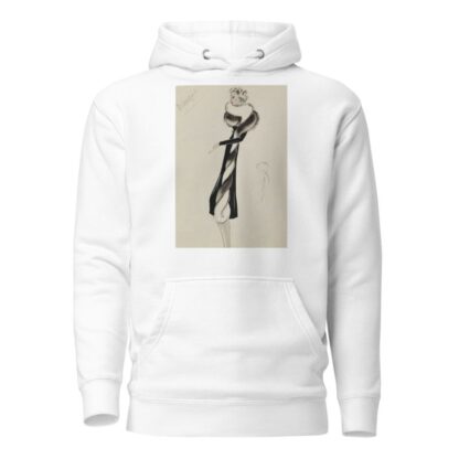 Redingote noire avec torsade de fourrure noire et blanche en bordure by M. P. Leven Hoodie