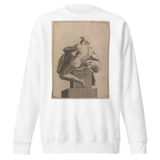 Male Nude Seated from Panel of ‘God Separating the Waters…’ by Adamo Scultori Sweatshirt