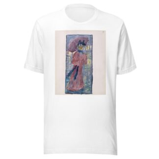 A woman walking in the rain under an umbrella by Maurice Prendergast T-Shirt