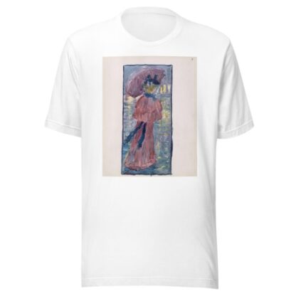 A woman walking in the rain under an umbrella by Maurice Prendergast T-Shirt