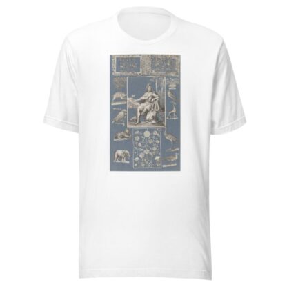 Collage of cut out prints pasted on blue paper Pl 11 by Anonymous T-Shirt