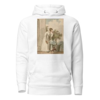 Woman smelling a rose by John Augustus Atkinson Hoodie