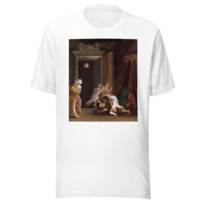 Paris and Helena Surprised by Menelaus by Toussaint Gelton T-Shirt