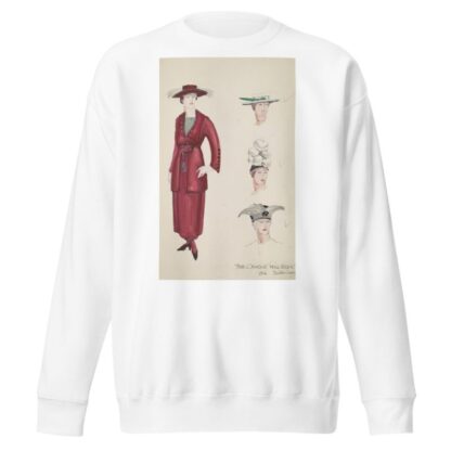 The Cradle Will Rock: Red women’s suit with matching hat and three alternate hats by Edwin Schruers Sweatshirt