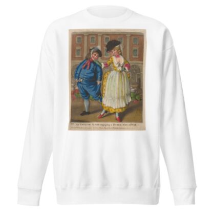 An English sloop engaging a Dutch Man of War. by Anonymous Sweatshirt