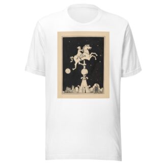 Meisje berijdt een paard op een torenspits by Nelly Spoor T-Shirt