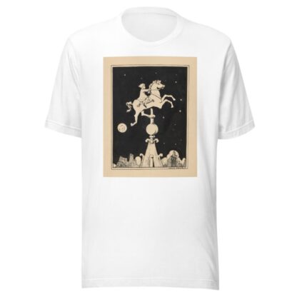Meisje berijdt een paard op een torenspits by Nelly Spoor T-Shirt