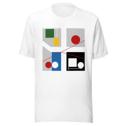 Four spaces with red rolling circles by Myriam Thyes T-Shirt