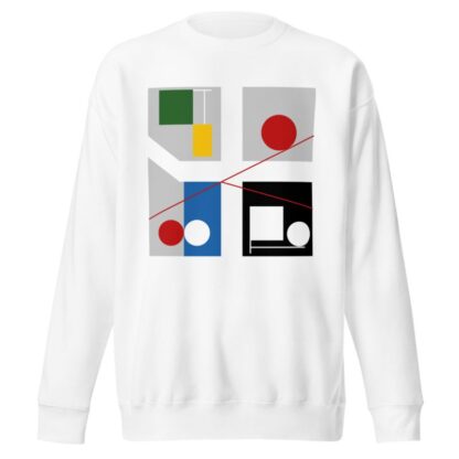 Four spaces with red rolling circles by Myriam Thyes Sweatshirt