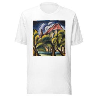Landscape with a church by Wacław Wąsowicz T-Shirt