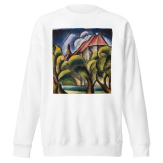 Landscape with a church by Wacław Wąsowicz Sweatshirt