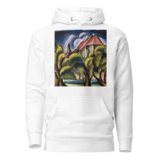 Landscape with a church by Wacław Wąsowicz Hoodie