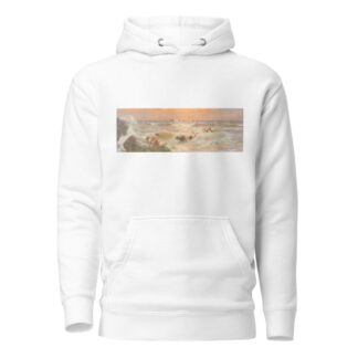 Mermaids frolicking in the sea at sunset by Benes Knüpfer Hoodie