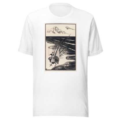 Figuur zittend op een fazant op het strand by Bernard Essers T-Shirt