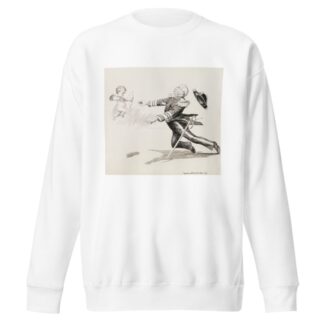 A military leader is shot by the bow of a small cherub. by William Henry Walker Sweatshirt