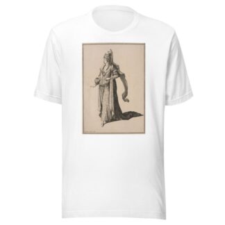 Crowned woman holding feather fan by Francois Silvestre T-Shirt