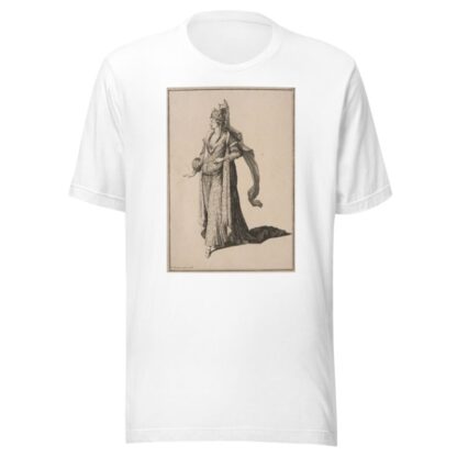 Crowned woman holding feather fan by Francois Silvestre T-Shirt
