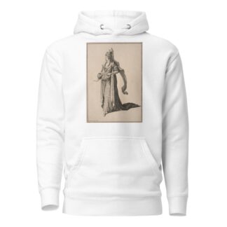 Crowned woman holding feather fan by Francois Silvestre Hoodie