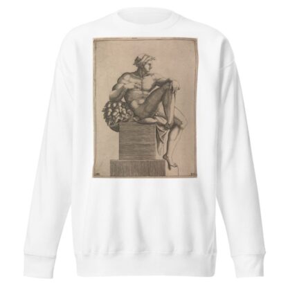 Male Nude from Panel of ‘God Separating Light from Dark’ by Adamo Scultori Sweatshirt