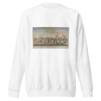 The highly ornamented first gondola of Ambassador Giovanni Battista Colloreado entering Venice by Giovanni Antonio Faldoni Sweatshirt