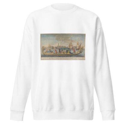 The highly ornamented first gondola of Ambassador Giovanni Battista Colloreado entering Venice by Giovanni Antonio Faldoni Sweatshirt