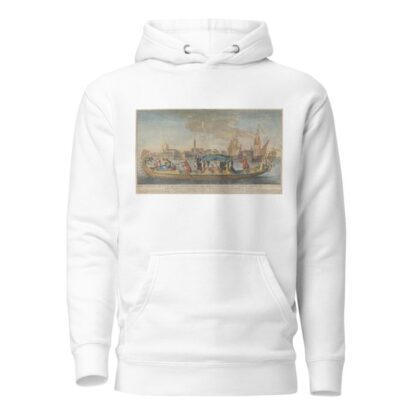 The highly ornamented first gondola of Ambassador Giovanni Battista Colloreado entering Venice by Giovanni Antonio Faldoni Hoodie