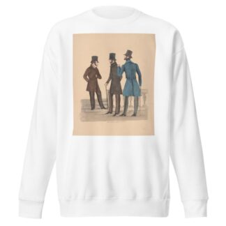 Three gentlemen standing near balustrade and steps by Anonymous Sweatshirt