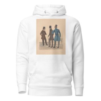 Three gentlemen standing near balustrade and steps by Anonymous Hoodie
