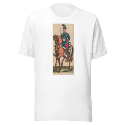Unidentified French Hussar in uniform with sword on horseback by René Ackermann T-Shirt
