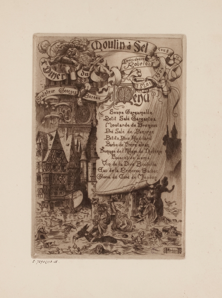 1er dîner du Moulin à Sel, le 7 mai 1904, sous la présidence de Rabelais by Léon Lebègue