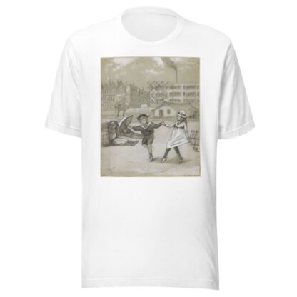 Dansende jongen en meisje in een stadspark of speeltuin by Felix Hess T-Shirt