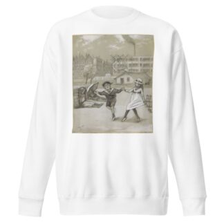 Dansende jongen en meisje in een stadspark of speeltuin by Felix Hess Sweatshirt