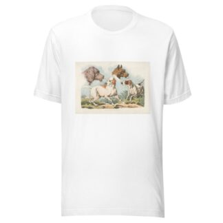 Two dogs and two dog heads by Henry Thomas Alken T-Shirt