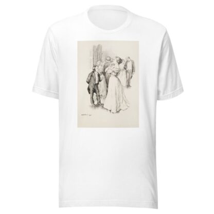 A short man talks to a stern taller woman at a party. by William Henry Walker T-Shirt