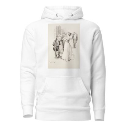 A short man talks to a stern taller woman at a party. by William Henry Walker Hoodie