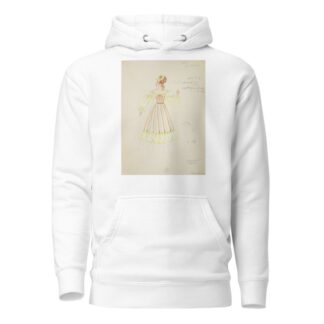 Pirates of Penzance: Isabel. Brown striped gown with yellow sleeves and hem by Alex Jones Hoodie