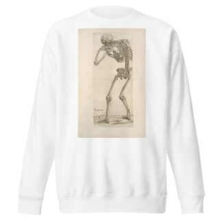 Tertia ossium tabula [Skeleton in aiming position] by Thomas Geminus Sweatshirt