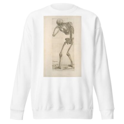 Tertia ossium tabula [Skeleton in aiming position] by Thomas Geminus Sweatshirt