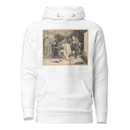 Our Mutual Friend; Two gentlemen holding long pipes, seated before fireplace by James Mahoney Hoodie