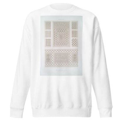 Arabesques; grillages en bois tourné, avec inscriptions koufiques by Émile Prisse d'Avennes Sweatshirt